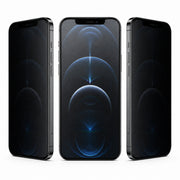 Apple iPhone 12 Pro Matte Privacy hydrogel screen protector – front and angled views demonstrating side-view privacy
