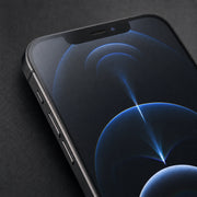 Apple iPhone 12 Pro Matte hydrogel screen protector – close-up of the fitted anti-glare finish